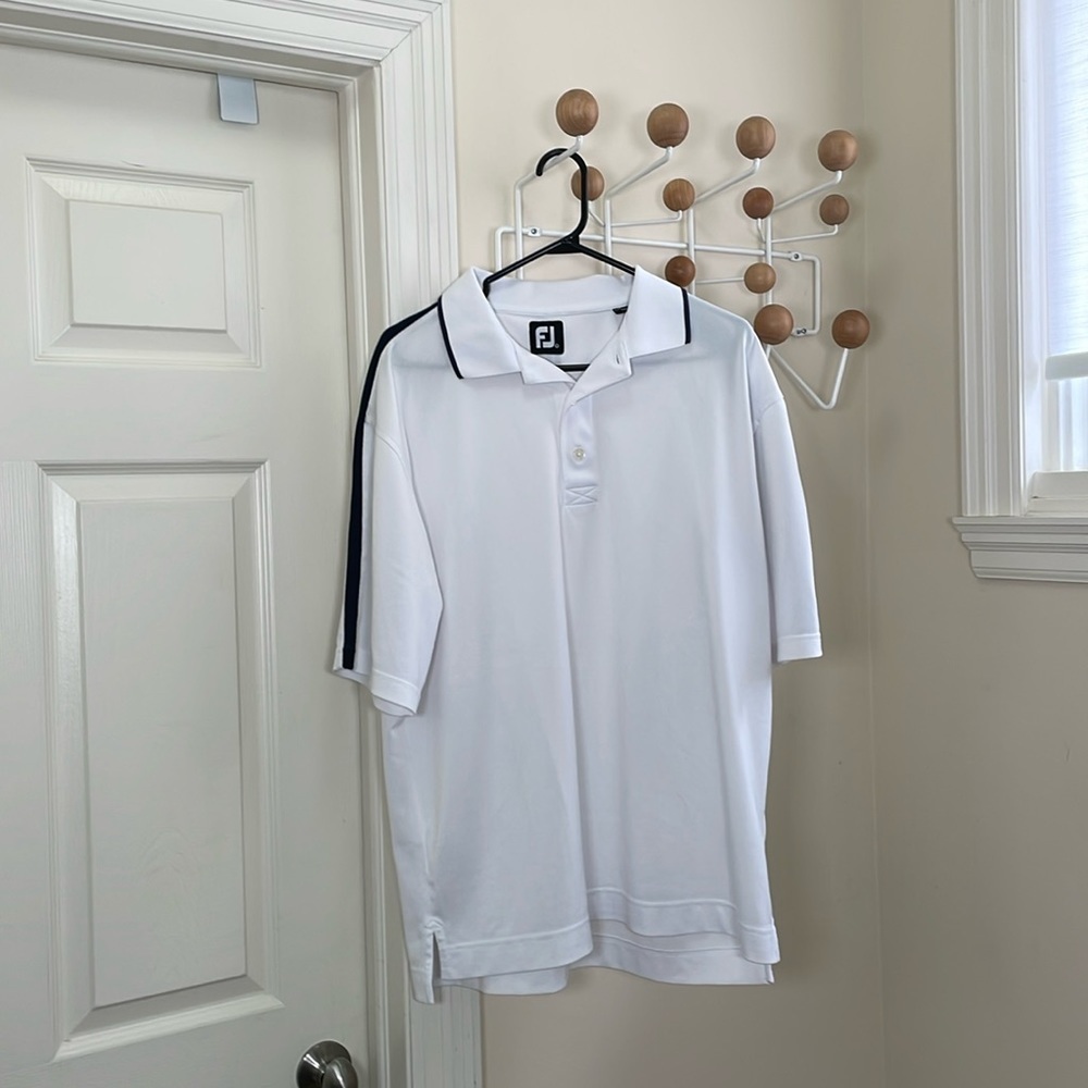 Footjoy - Athletic Short Sleeve Golf - Black/White - L